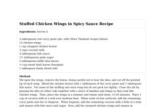 Stuffed Chicken Wings in Spicy Sauce Recipe