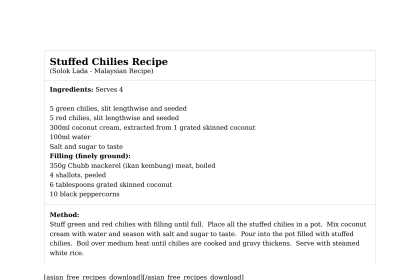 Stuffed Chilies Recipe