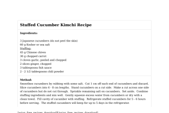 Stuffed Cucumber Kimchi Recipe