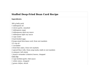 Stuffed Deep-Fried Bean Curd Recipe