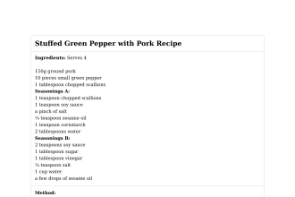 Stuffed Green Pepper with Pork Recipe