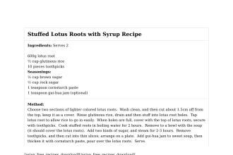 Stuffed Lotus Roots with Syrup Recipe