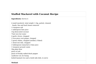 Stuffed Mackerel with Coconut Recipe