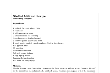 Stuffed Milkfish Recipe