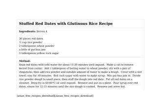 Stuffed Red Dates with Glutinous Rice Recipe