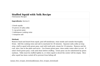 Stuffed Squid with Yolk Recipe