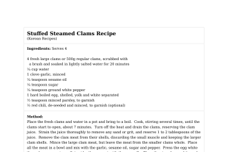Stuffed Steamed Clams Recipe