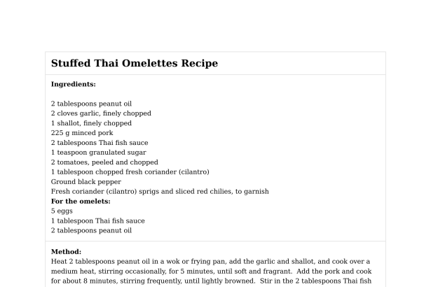 Stuffed Thai Omelettes Recipe