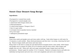 Sweet Clear Dessert Soup Recipe