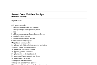 Sweet Corn Patties Recipe
