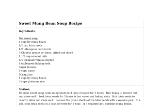 Sweet Mung Bean Soup Recipe