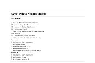 Sweet Potato Noodles Recipe