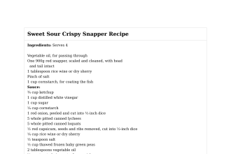 Sweet Sour Crispy Snapper Recipe