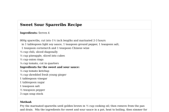 Sweet Sour Spareribs Recipe