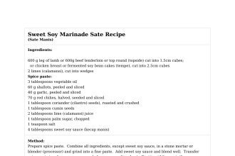 Sweet Soy Marinade Sate Recipe