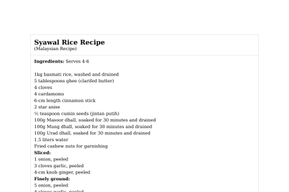 Syawal Rice Recipe