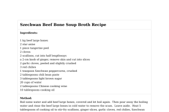 Szechwan Beef Bone Soup Broth Recipe