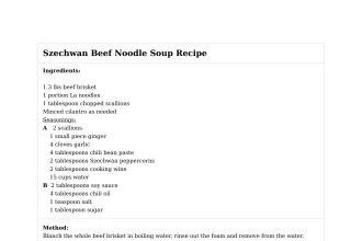 Szechwan Beef Noodle Soup Recipe