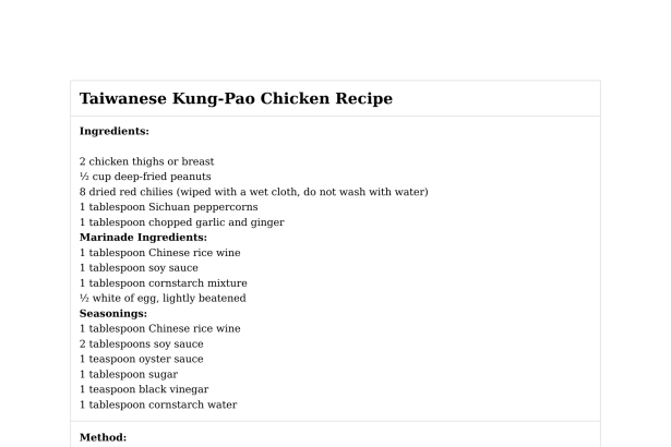 Taiwanese Kung-Pao Chicken Recipe