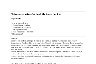 Taiwanese Wine-Cooked Shrimps Recipe