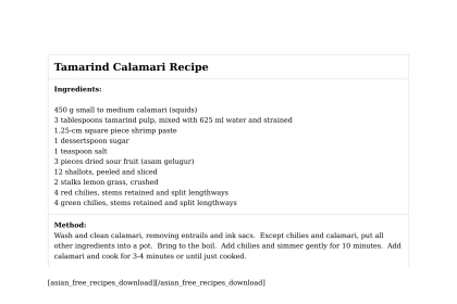 Tamarind Calamari Recipe