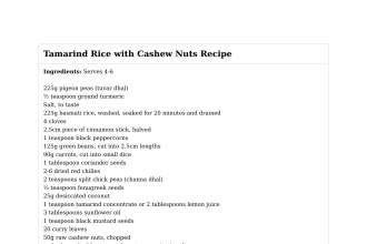 Tamarind Rice with Cashew Nuts Recipe