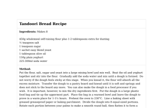 Tandoori Bread Recipe