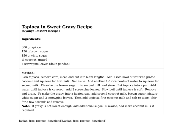 Tapioca in Sweet Gravy Recipe