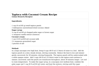 Tapioca with Coconut Cream Recipe