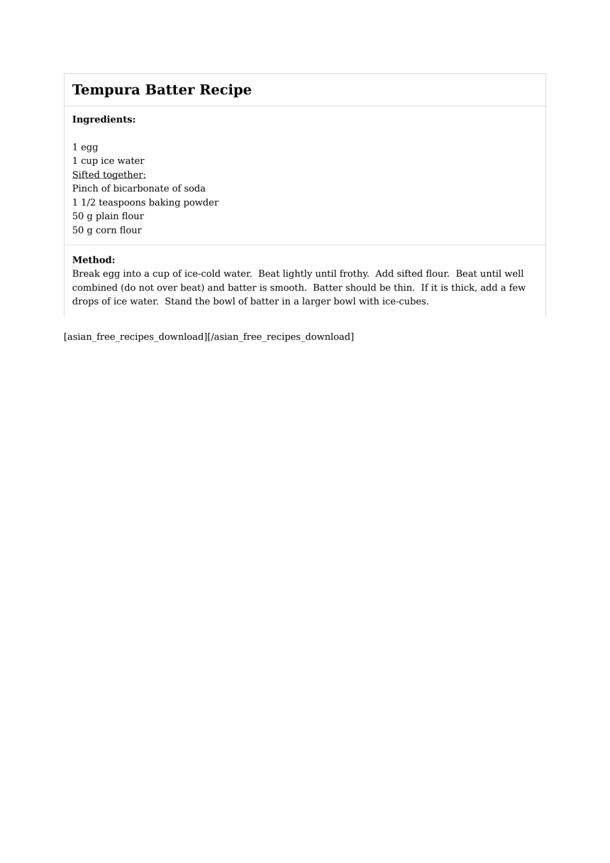 Tempura Batter Recipe