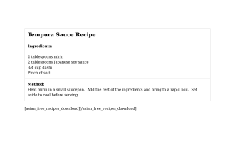 Tempura Sauce Recipe