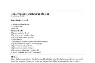 Ten-Treasure Duck Soup Recipe