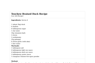 Teochew Braised Duck Recipe