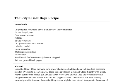 Thai-Style Gold Bags Recipe