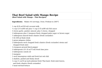 Thai Beef Salad with Mango Recipe