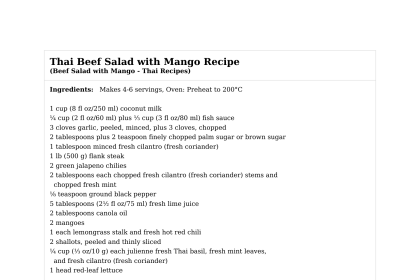 Thai Beef Salad with Mango Recipe