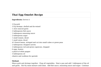 Thai Egg Omelet Recipe