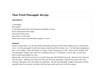 Thai Fried Pineapple Recipe