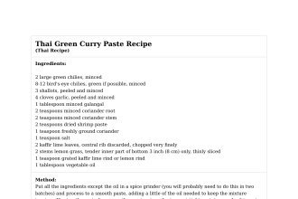 Thai Green Curry Paste Recipe