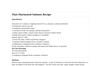 Thai Marinated Salmon Recipe