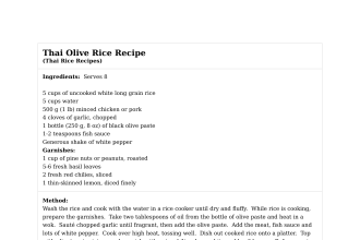 Thai Olive Rice Recipe