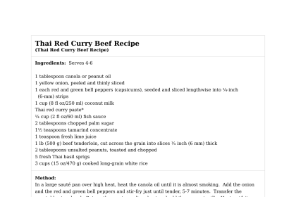 Thai Red Curry Beef Recipe