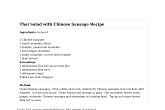 Thai Salad with Chinese Sausage Recipe