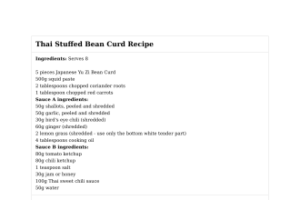 Thai Stuffed Bean Curd Recipe
