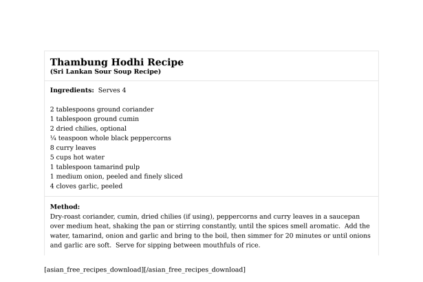 Thambung Hodhi Recipe