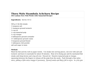 Thora Malu Siyambala Achcharu Recipe