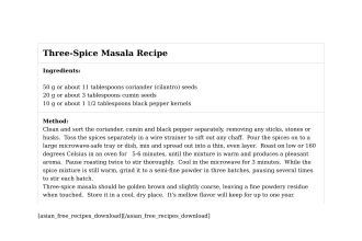 Three-Spice Masala Recipe