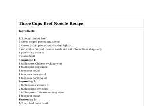 Three Cups Beef Noodle Recipe