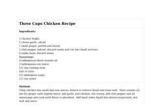 Three Cups Chicken Recipe