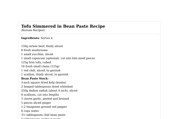 Tofu Simmered in Bean Paste Recipe
